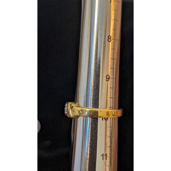 925 Yellow Tone X Possible Diamond Band Ring Size 10 - Picture 6 of 8